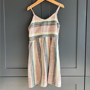 O'Neill Kids Dress with Pink and Green-Blue Stripes